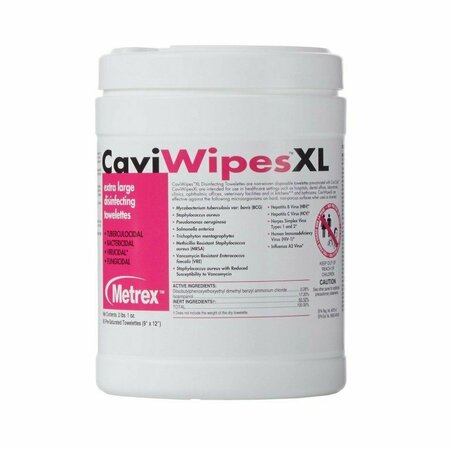 CAVIWIPES Metrex Surface Disinfectant Wipes, 9 X 12in, 792PK 13-1150